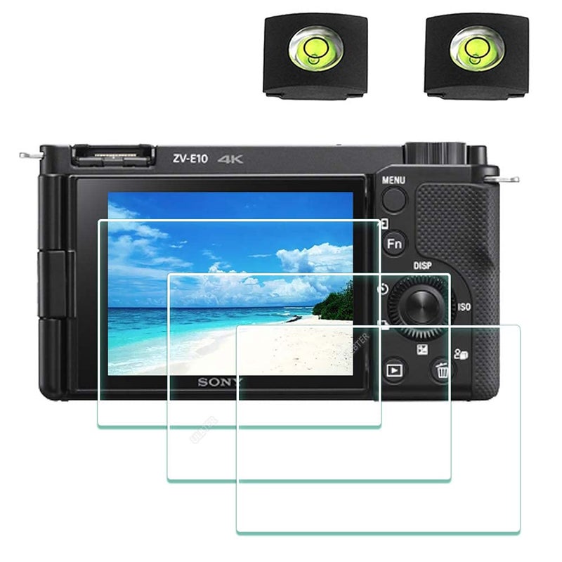 ULBTER Screen Protector for Sony Alpha ZV-E10 ZVE10 ZV-1F ZV1F ZV-1 II ZV-1 ZVI ZV1II [Not for ZV-E10 II]Camera & Hot Shoe Cover ,ULBTER 0.3mm 9H Hardness Tempered Glass Cover Anti-Scrach Anti-Bubble [3+2 Pack] - Image 1